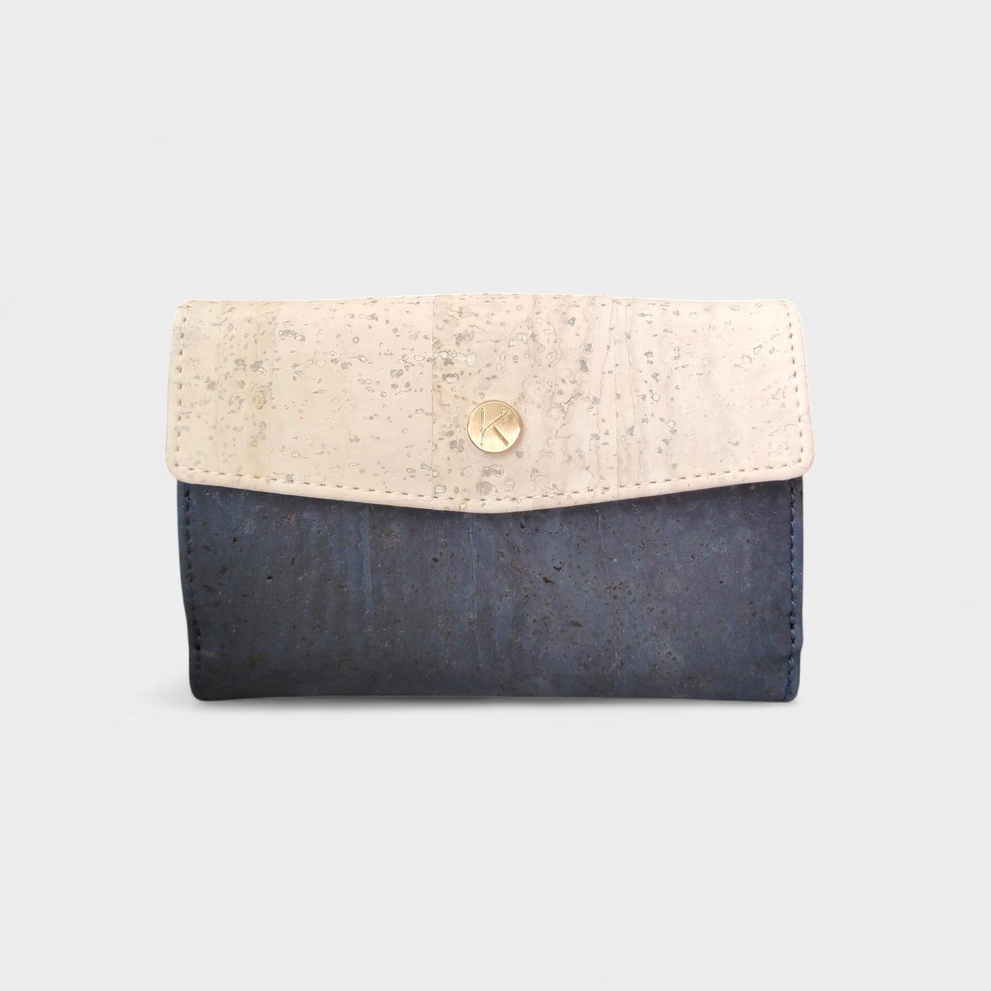 Portefeuille vegan en liège marine, Tiffany