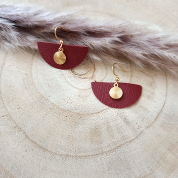 Boucles d'oreilles cuir de pomme IrisKarmyliege