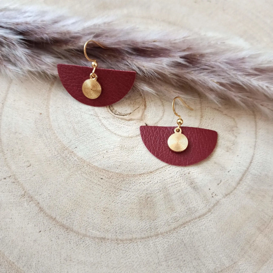 Boucles d'oreilles cuir de pomme IrisKarmyliege