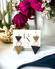 Boucles d'oreilles cuir de cactus Sophia asymétriques  Karmyliege