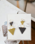 Boucles d'oreilles cuir de cactus Sophia asymétriques  Karmyliege