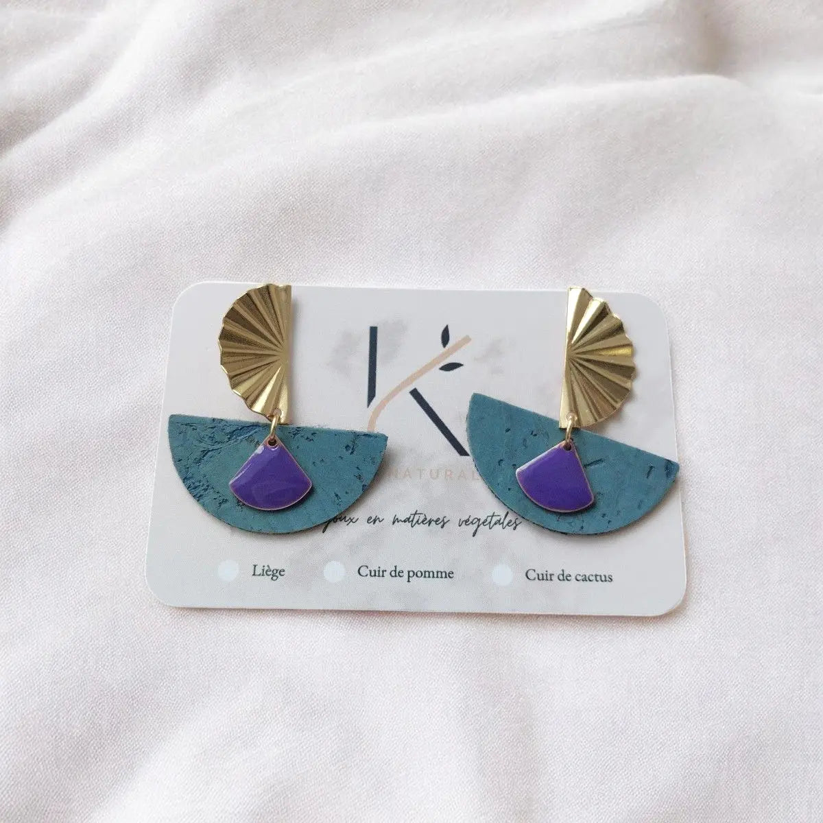 Boucles d'oreilles en liège Ninon  Karmyliege