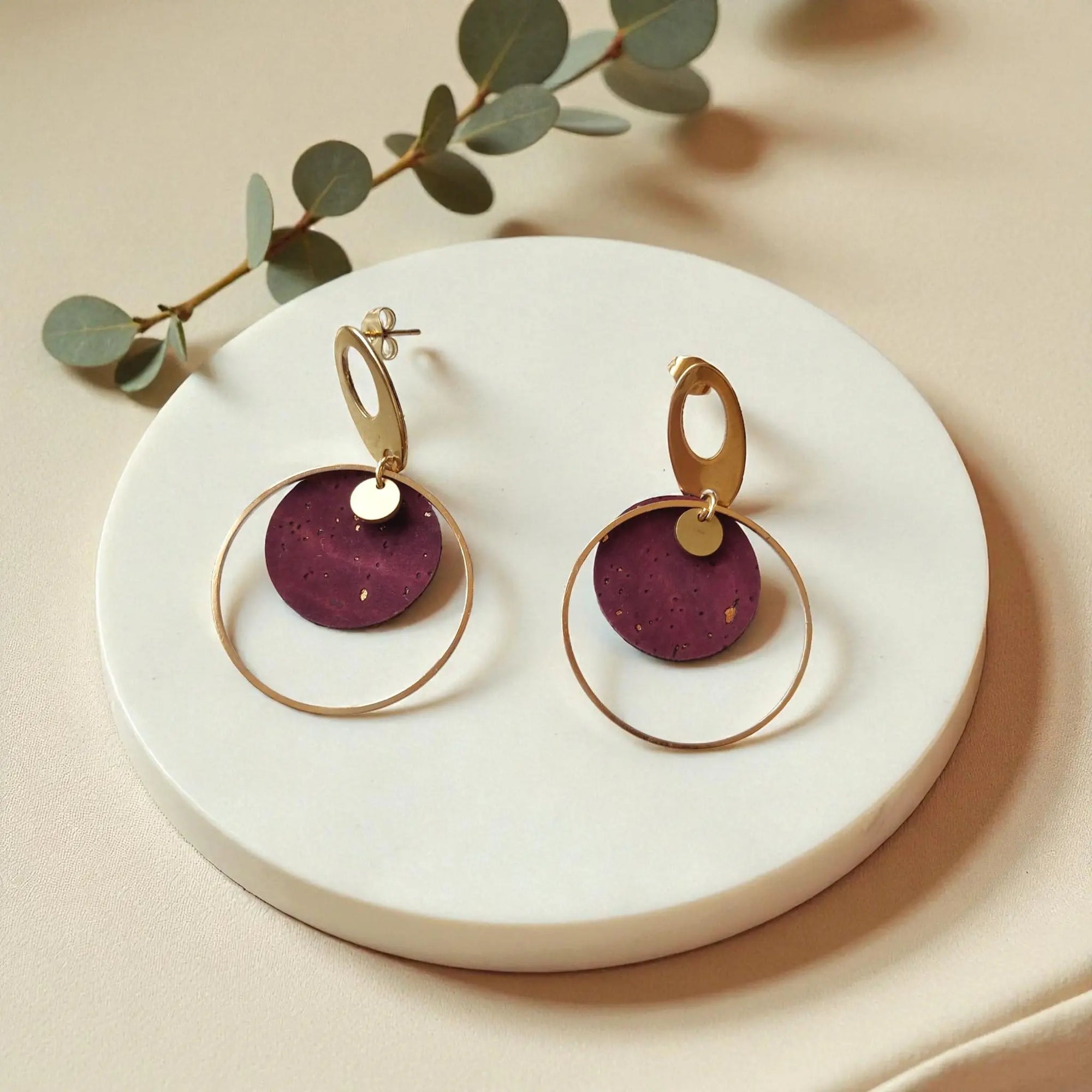 Boucles d'oreilles en liège, Laura  Karmyliege