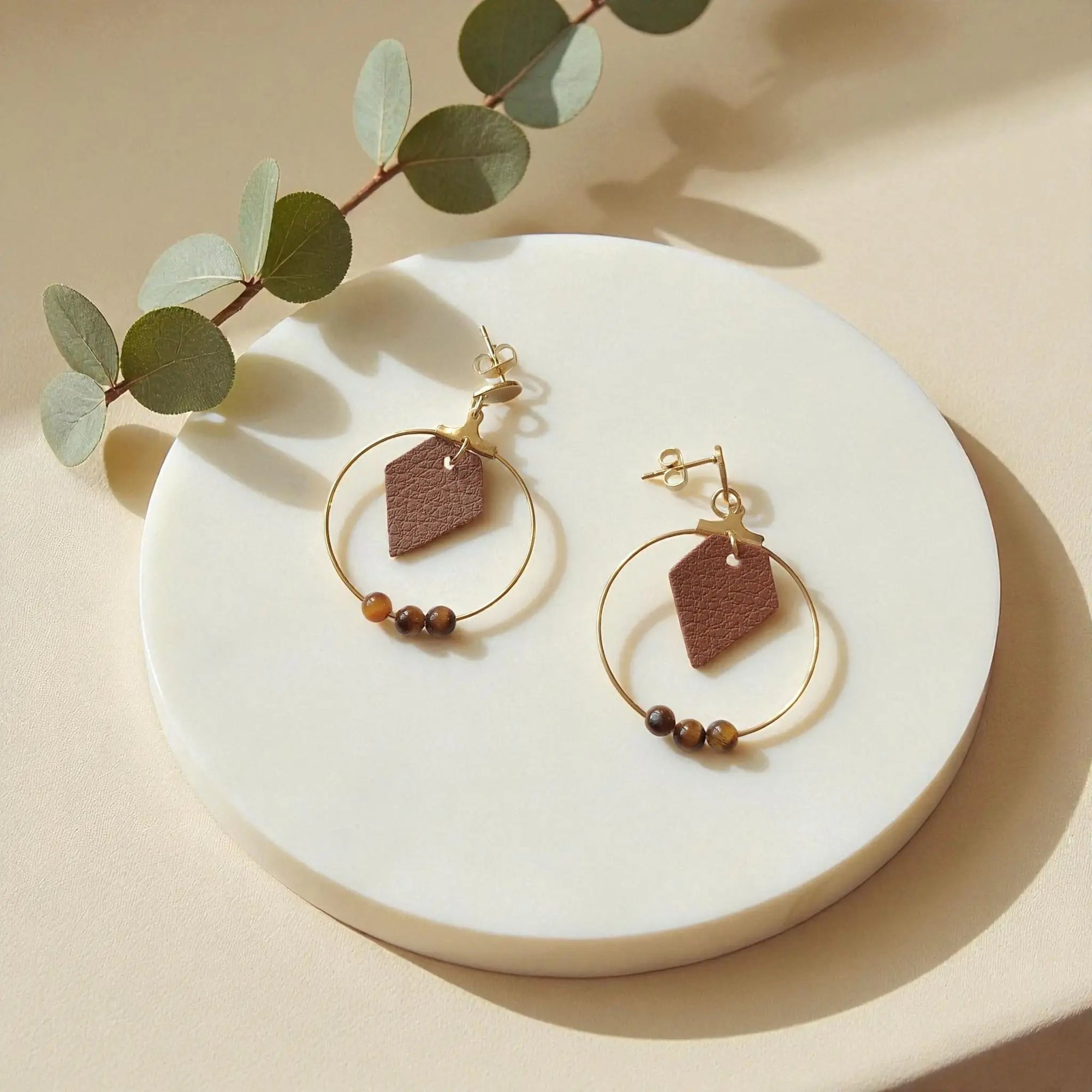 Boucles d'oreilles vegan Manon en peau de pomme  Karmyliege