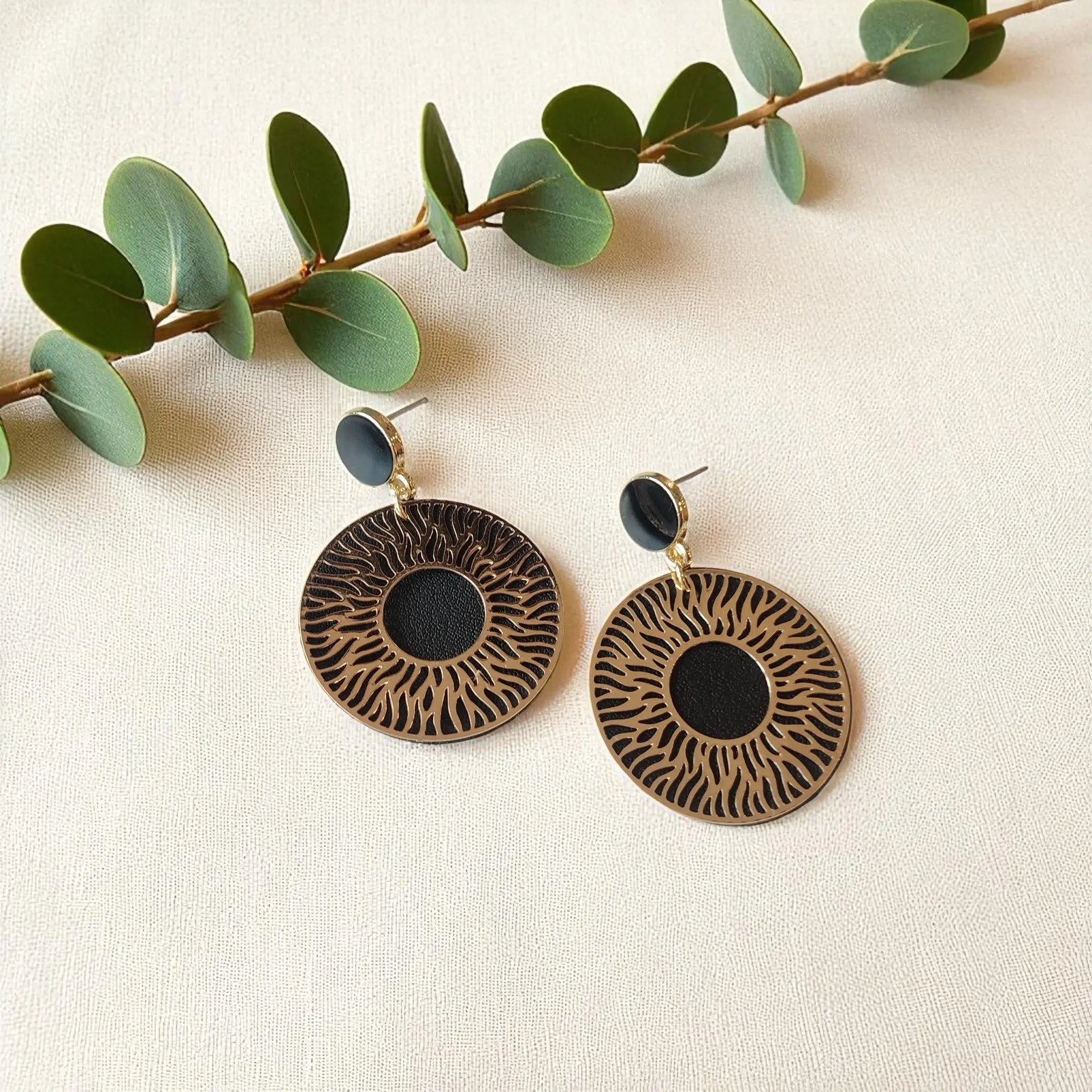 Boucles d&#39;oreilles vegan en cuir de cactus, Léa  Karmyliege