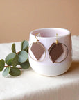 Boucles d'oreilles vegan en cuir de pomme marron, Rose  Karmyliege