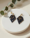 Boucles d'oreilles vegan en liège Alicia  Karmyliege Noir doré