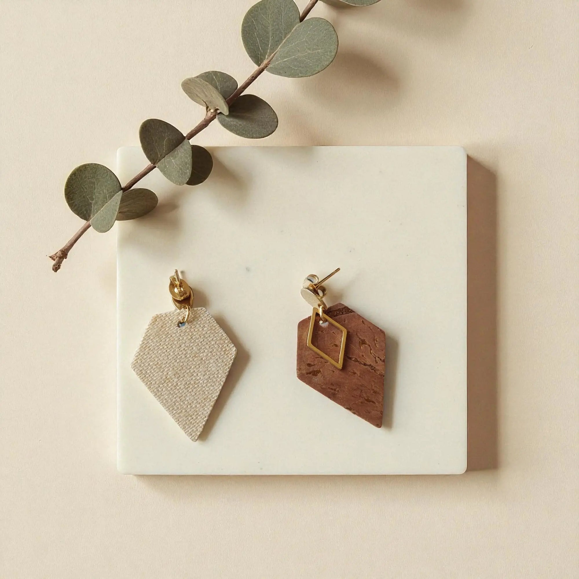 Boucles d&#39;oreilles vegan en liège Alicia  Karmyliege