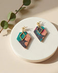 Boucles d'oreilles vegan en liège Alicia  Karmyliege Liège floral
