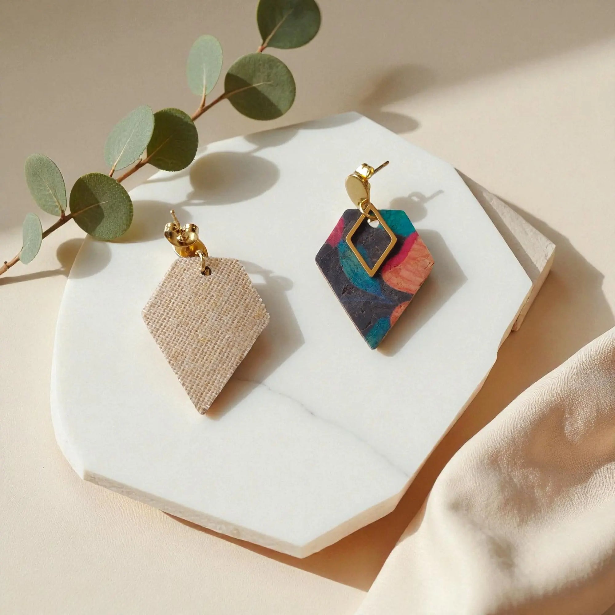 Boucles d&#39;oreilles vegan en liège Alicia  Karmyliege