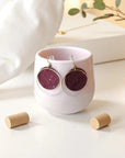 Boucles d'oreilles vegan en liège, Aline bordeaux doré  Karmyliege