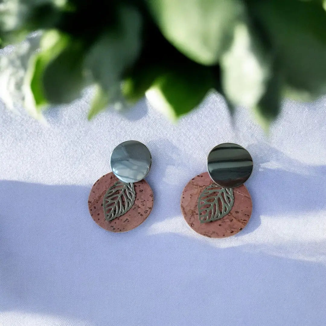 Boucles d'oreilles vegan en liège, Romane  Karmyliege