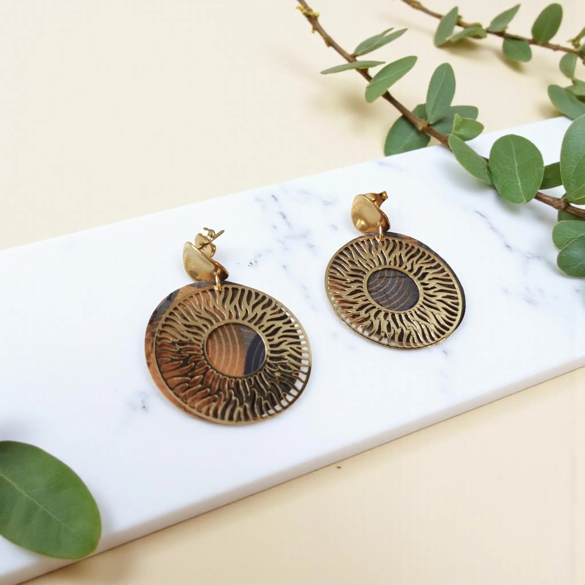 Boucles d'oreilles vegan en liège, Solia  Karmyliege