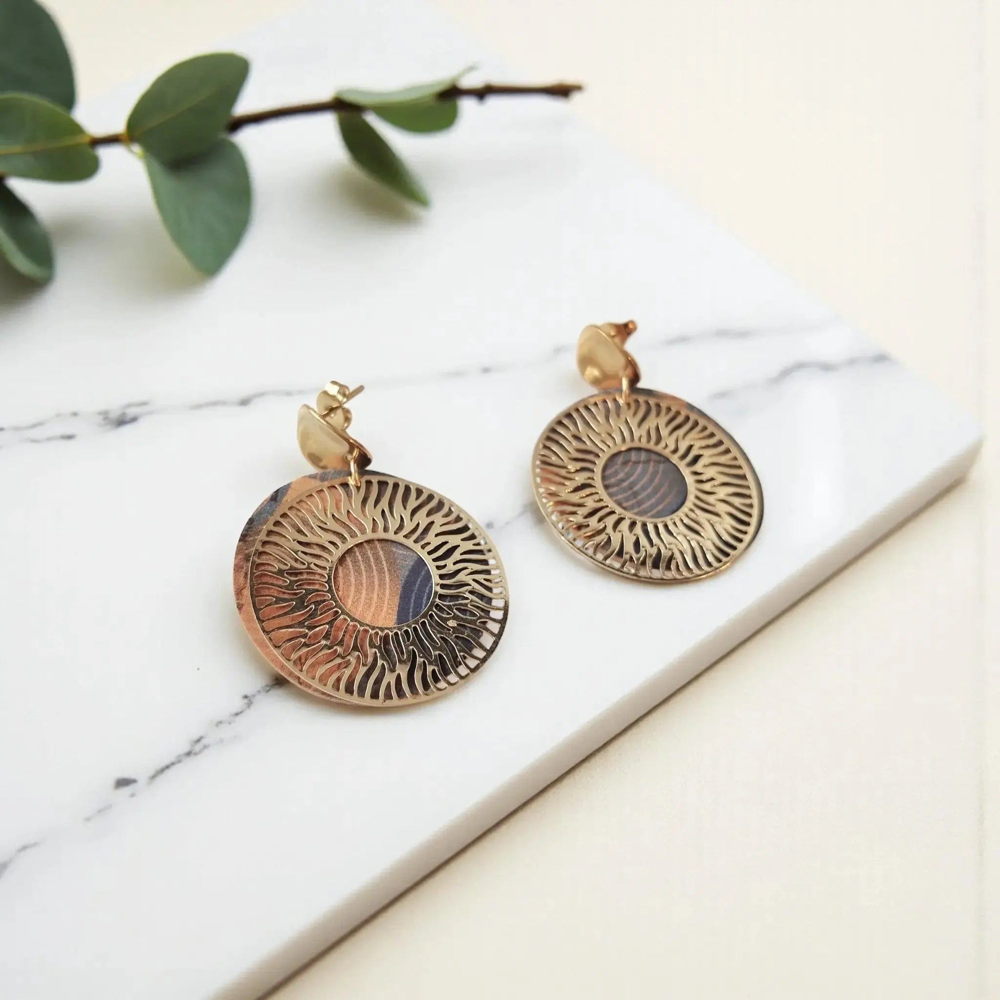 Boucles d'oreilles vegan en liège, Solia  Karmyliege