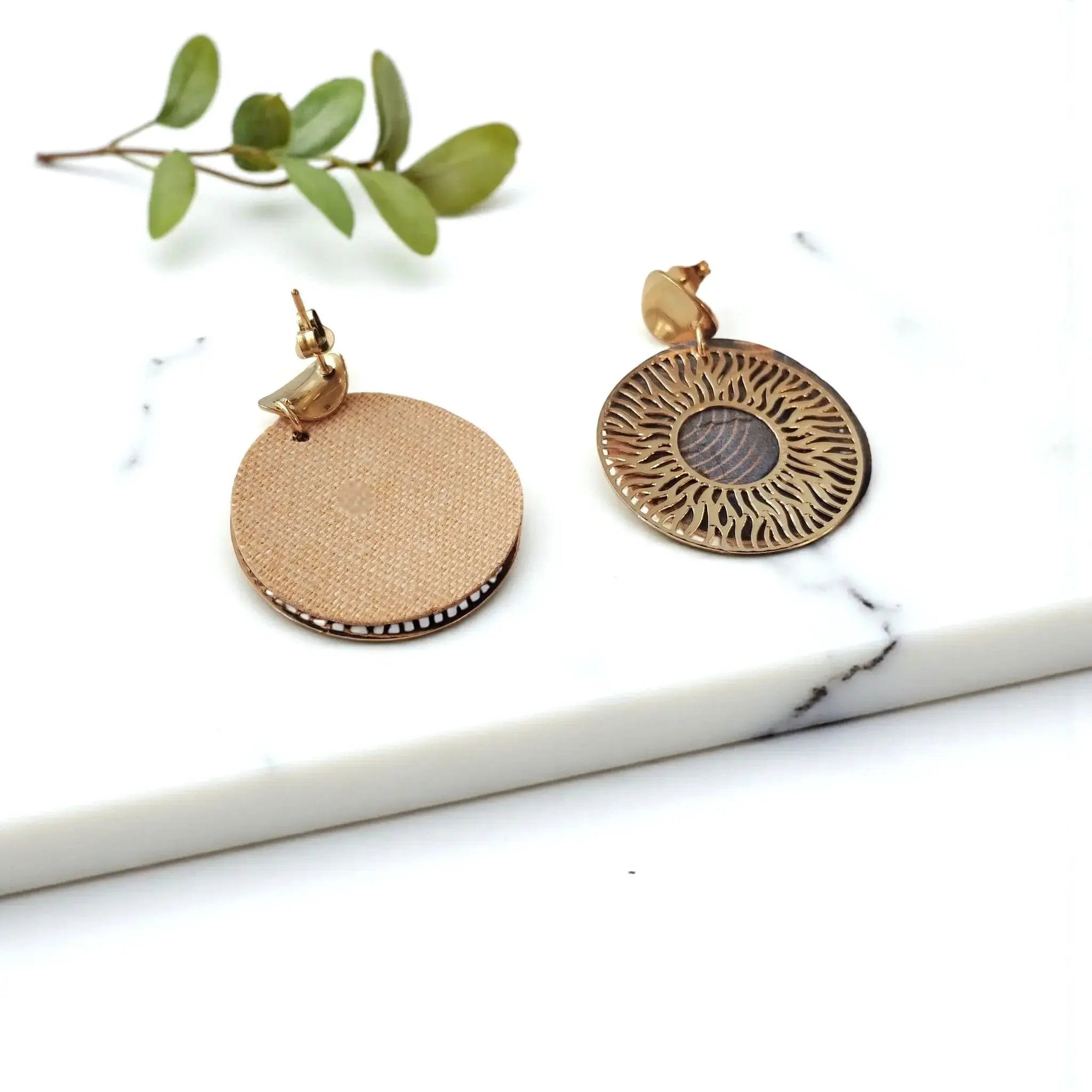 Boucles d'oreilles vegan en liège, Solia  Karmyliege