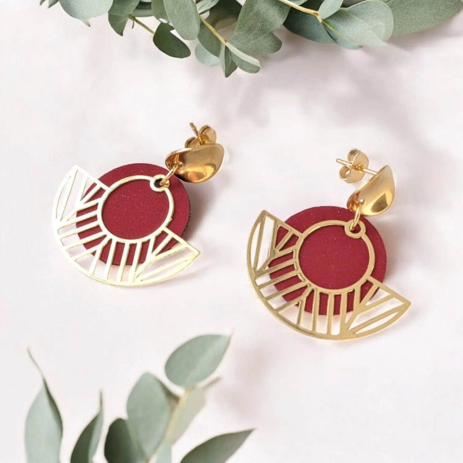 Boucles d'oreilles vegan en peau de pomme, Elena  Karmyliege
