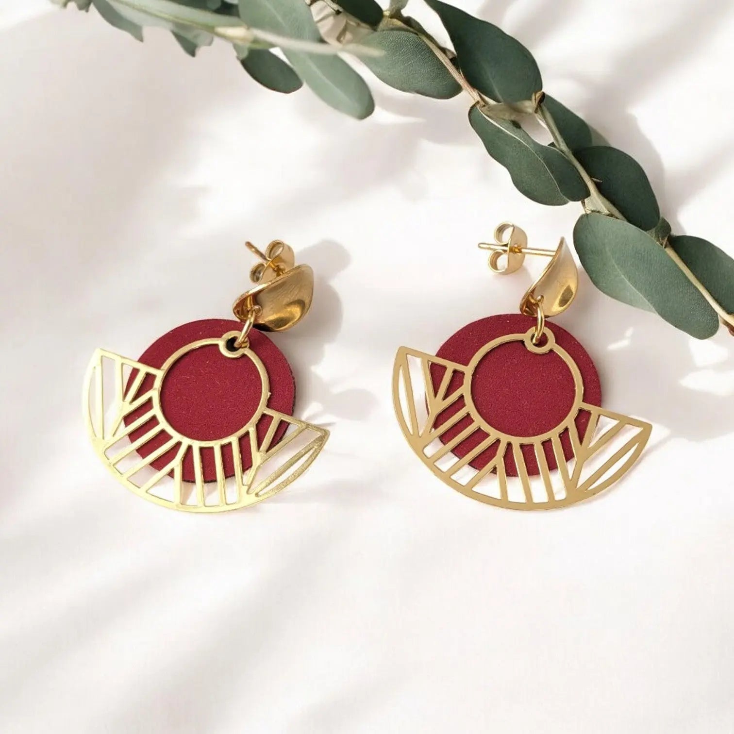 Boucles d'oreilles vegan en peau de pomme, Elena  Karmyliege