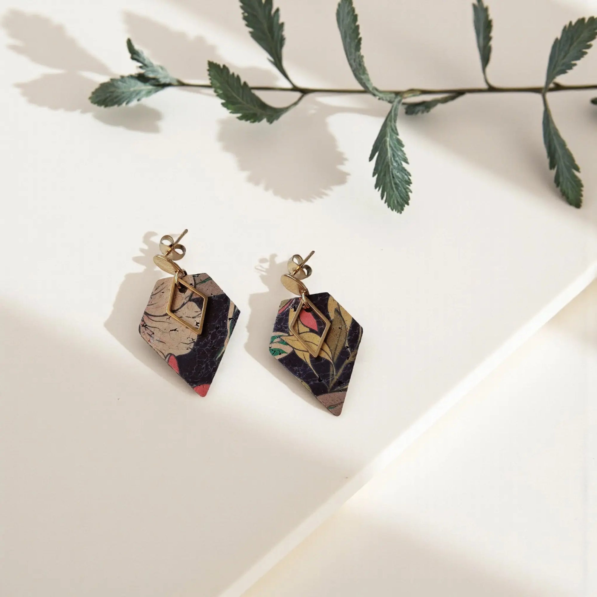 Boucles d'oreilles vegan, Alicia -en liège  Karmyliege