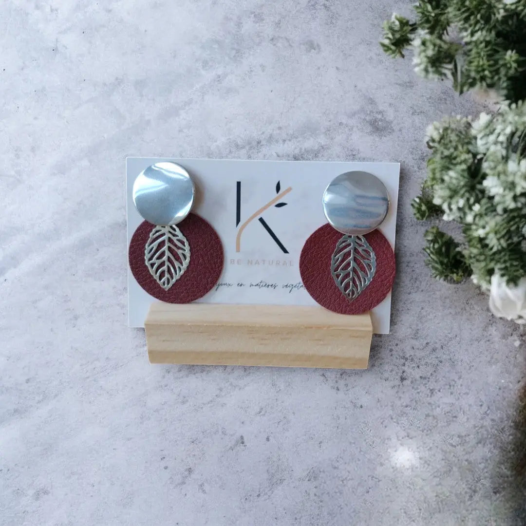 Boucles d'oreilles vegan, Romane - Cuir de pomme  Karmyliege