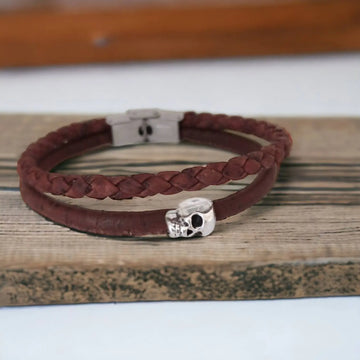 Bracelet en liège Lou - Bijoux unisexe gothique  Karmyliege 21cm-Marron