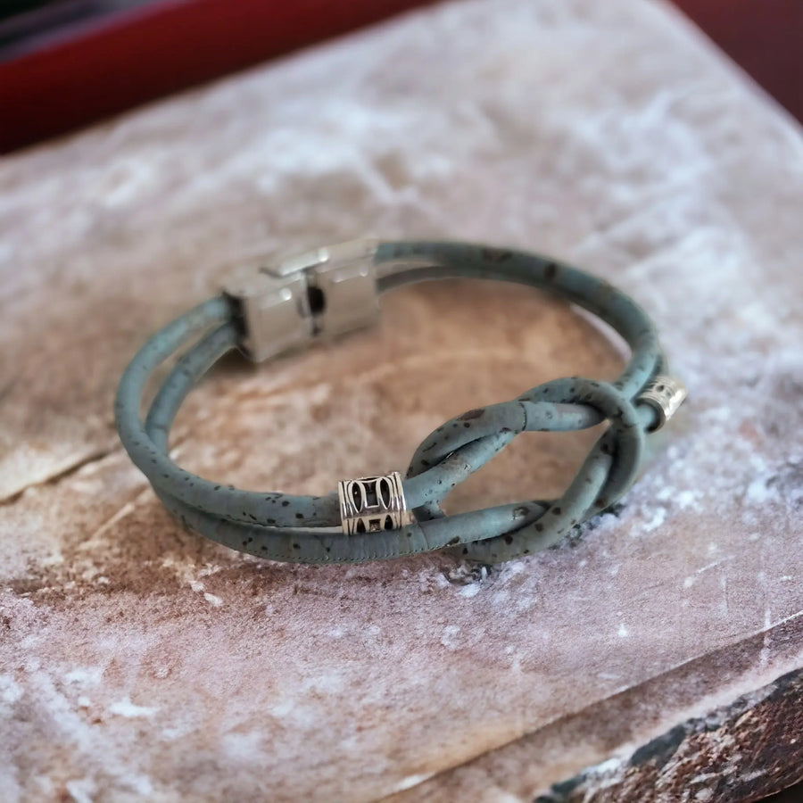 Bracelet en liège Maël  Karmyliege Bleu-gris-21cm