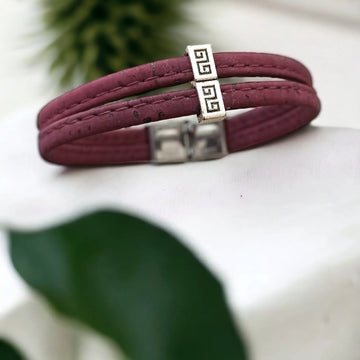 Bracelet en liège Sam  Karmyliege 20cm-Bordeaux