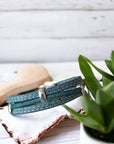 Bracelet en liège Valentina, bleu-gris