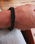 Bracelet en liège tressé Léo  Karmyliege 20cm-Noir
