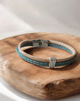 Bracelet en liège, Milo - Bijoux éco-friendly  Karmyliege Bleu-gris beige
