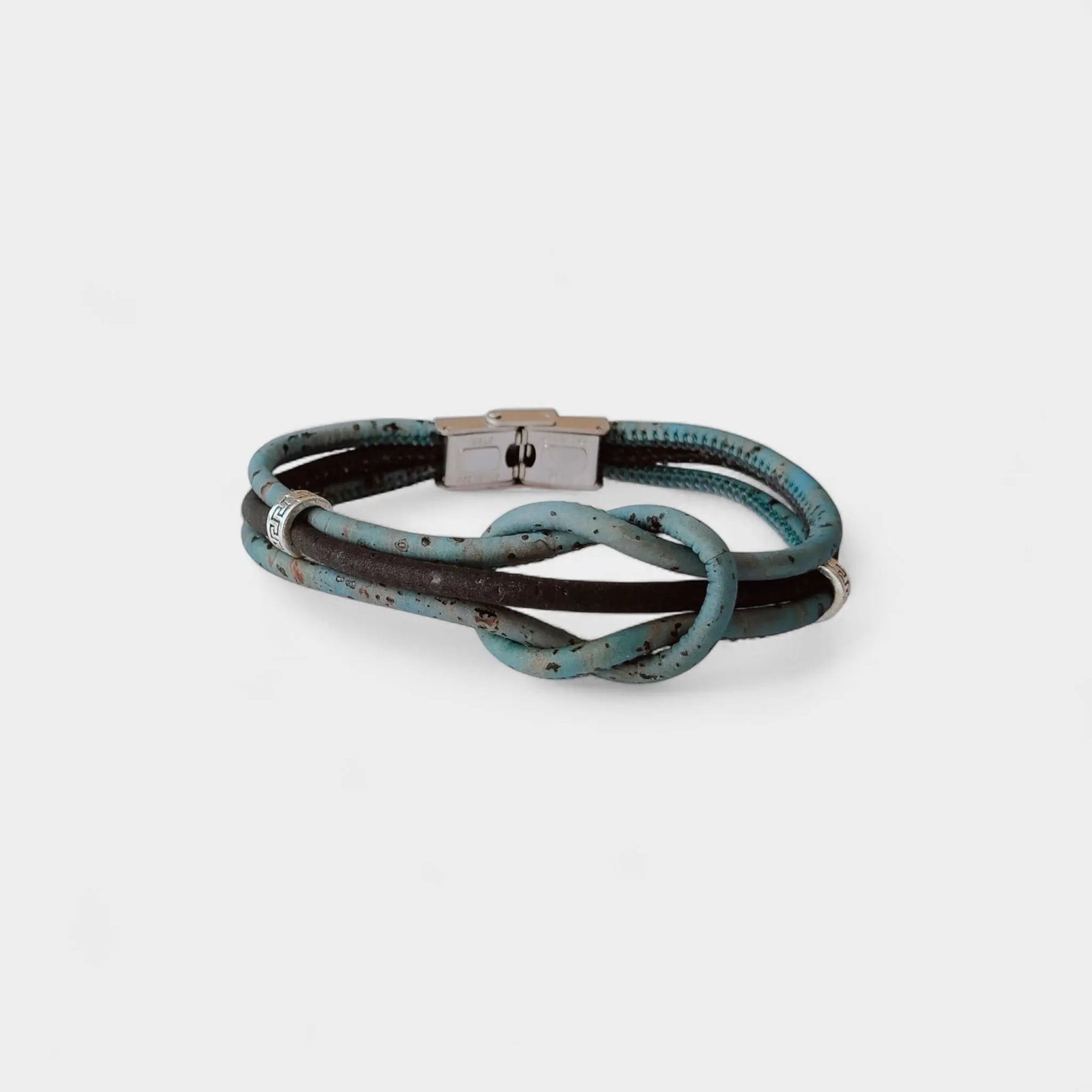 Bracelet vegan Homme en liège, Soren  Karmyliege 22cm / bleu minéral
