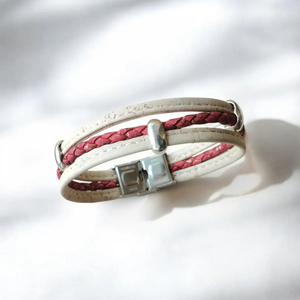 Bracelet vegan en liège Valentina, tressé doré  Karmyliege