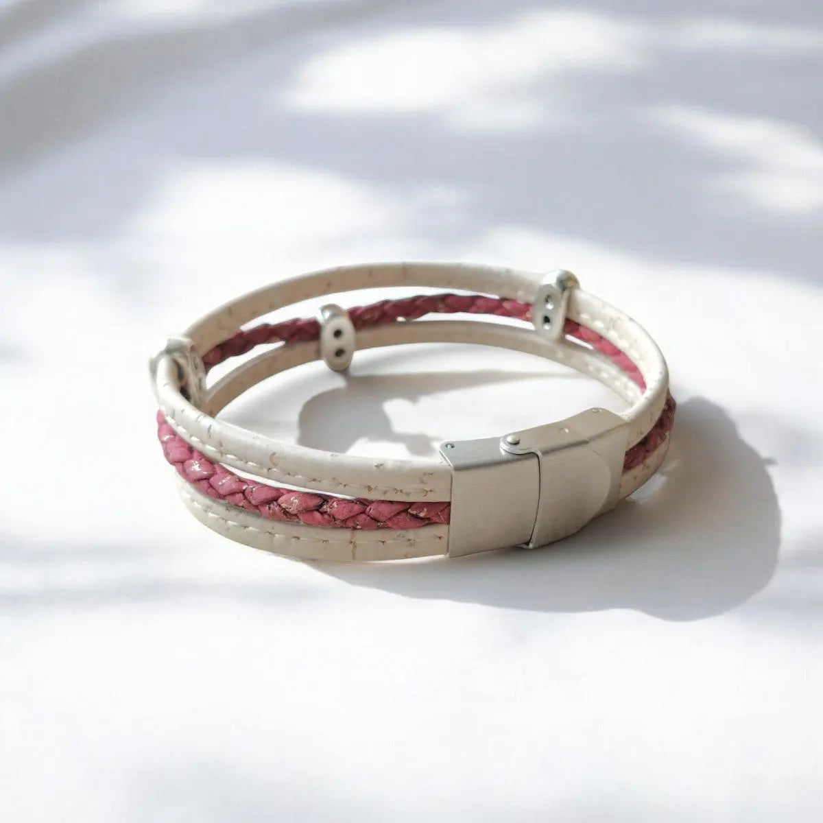 Bracelet vegan en liège Valentina, tressé doré  Karmyliege