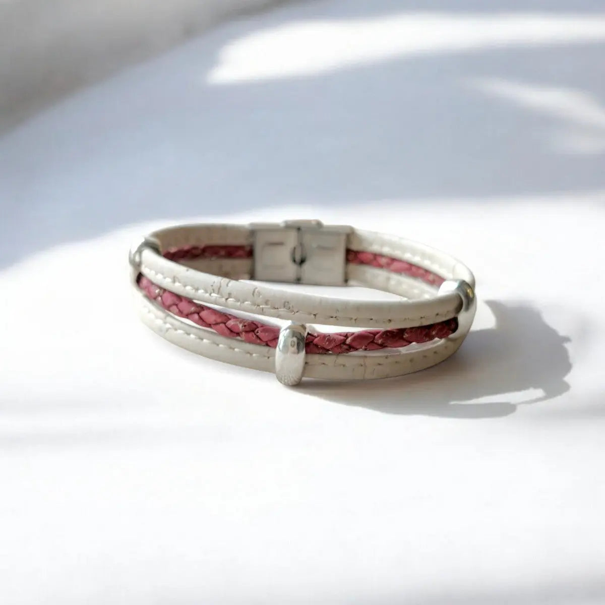 Bracelet vegan en liège Valentina, tressé doré  Karmyliege