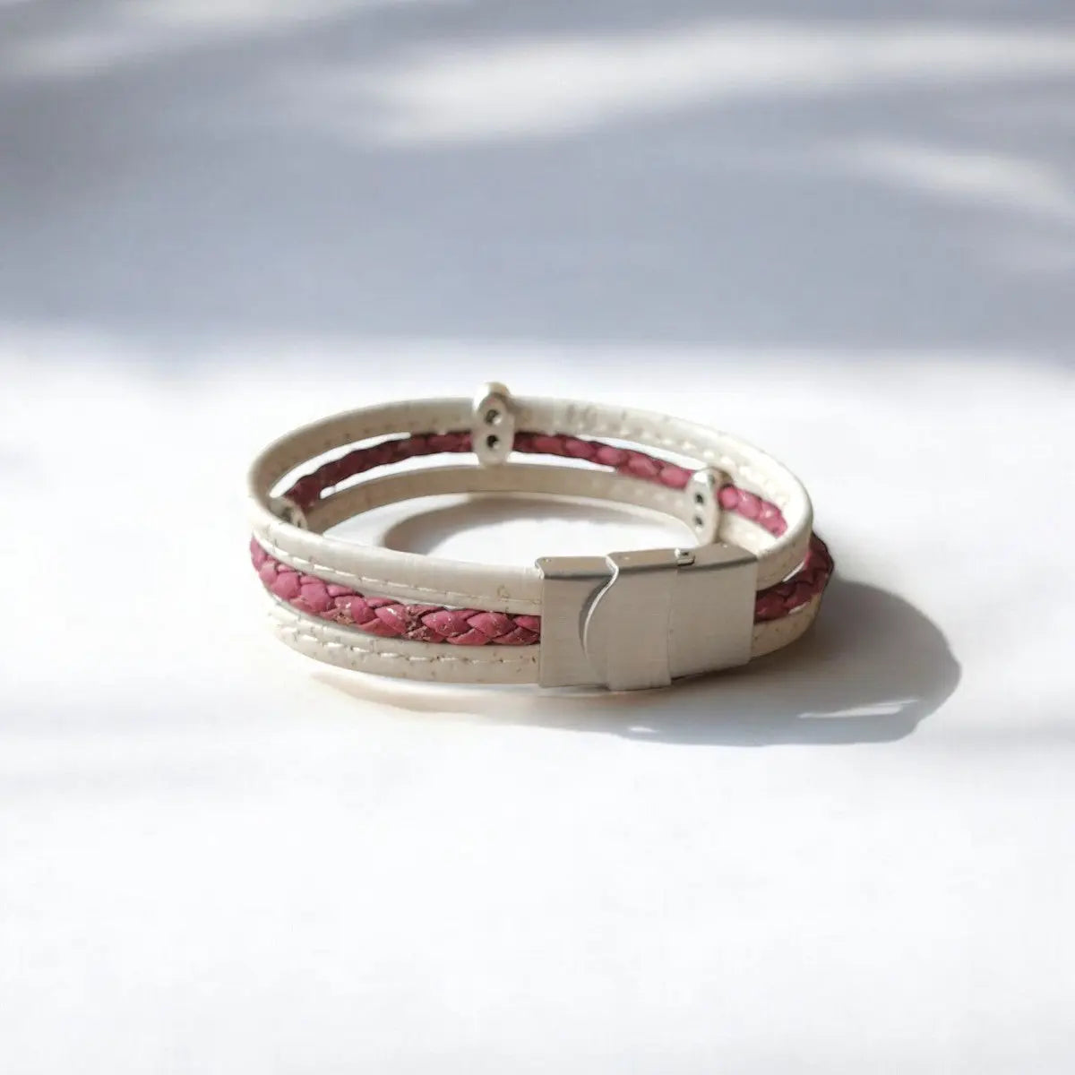 Bracelet vegan en liège Valentina, tressé doré  Karmyliege
