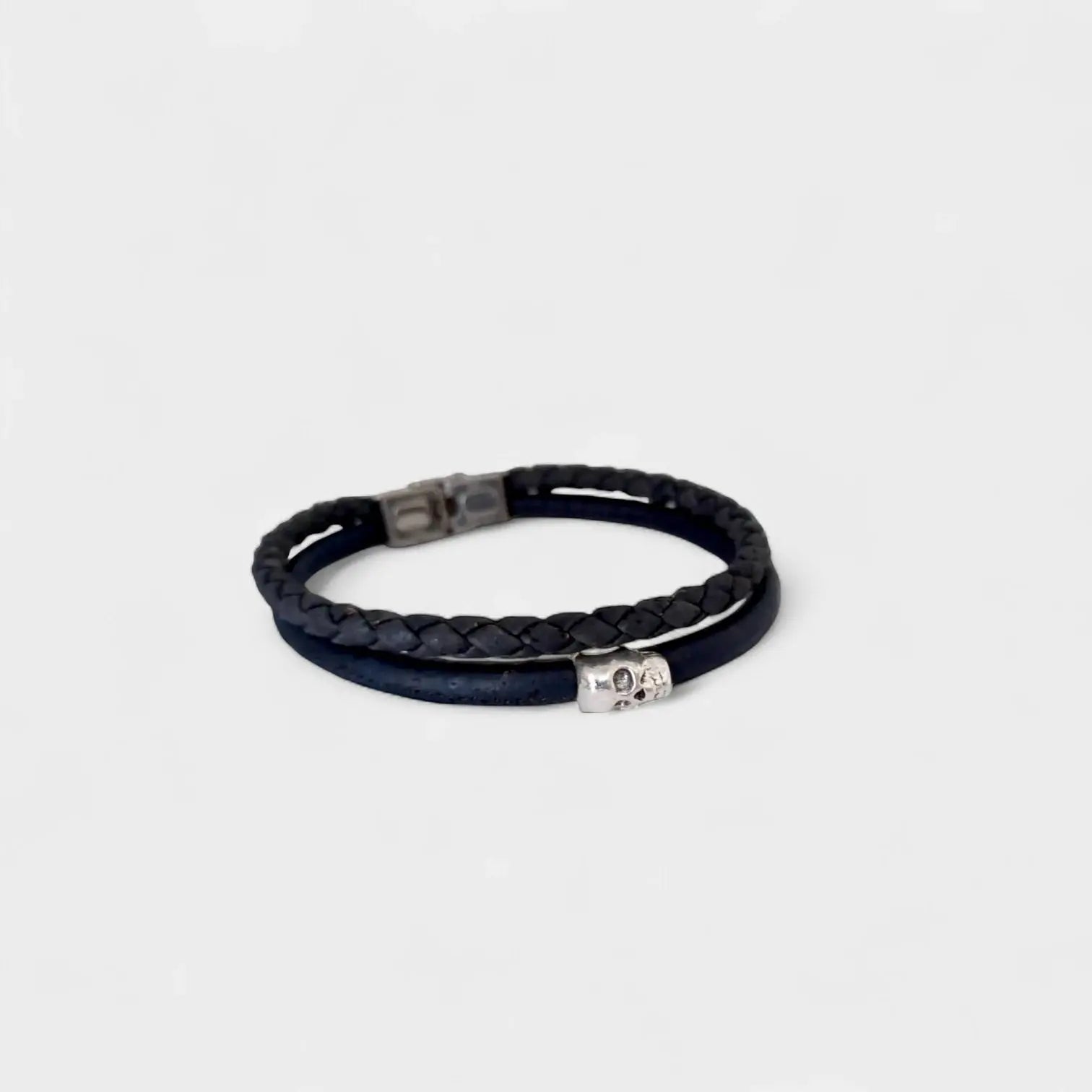 Bracelet vegan en liège homme - gothique  Karmyliege 21cm / Noir