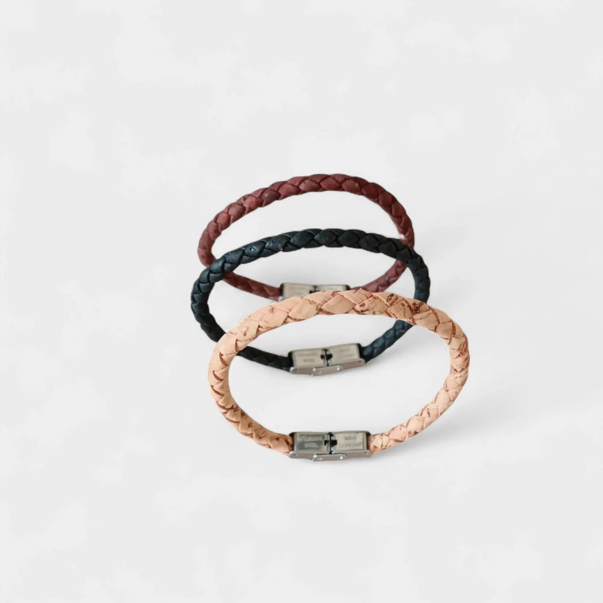 Bracelet vegan en liège homme, Terra  Karmyliege Marron brique / 22cm