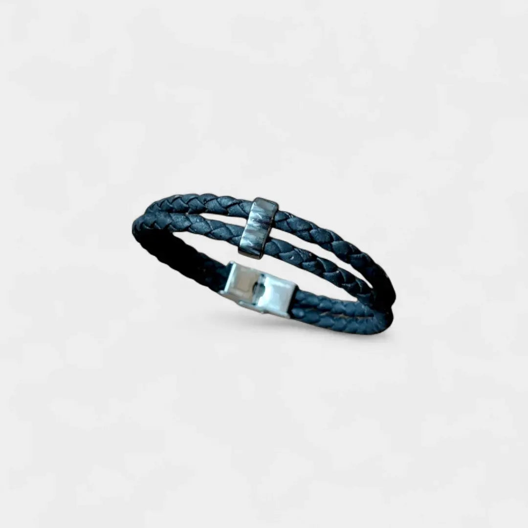 Bracelet vegan en liège tressé, Antoine  Karmyliege 22cm / Noir