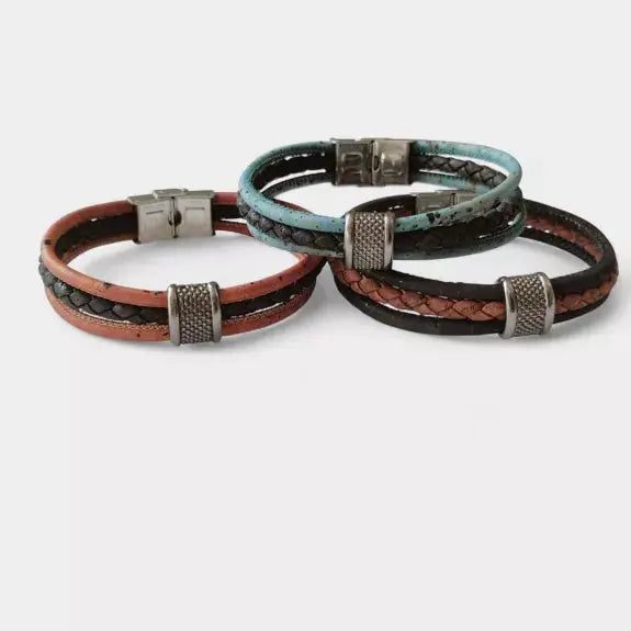 Bracelet vegan en liège tressé, Fabien  Karmyliege