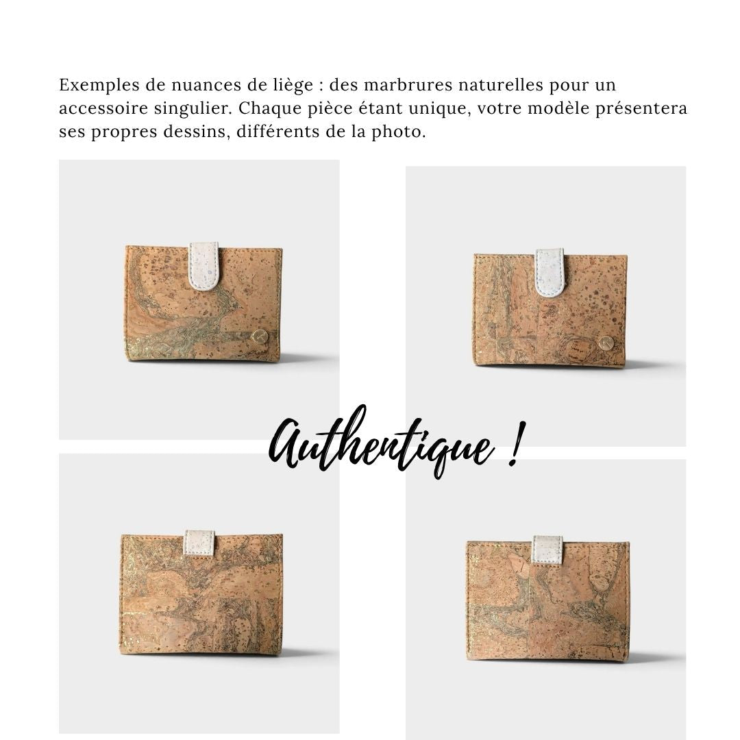 Portefeuille vegan en liège doré, Zola  Karmyliege