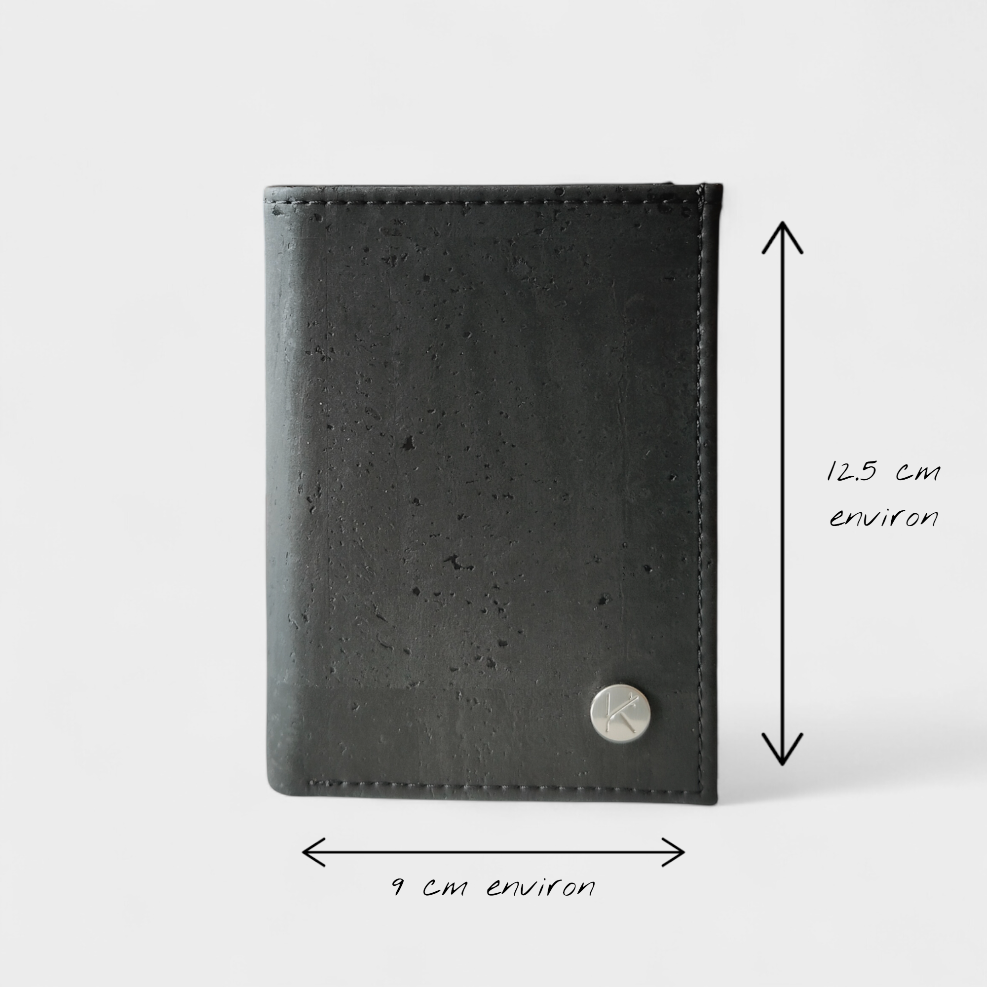 Portefeuille vegan en liège vertical avec volet, Sam