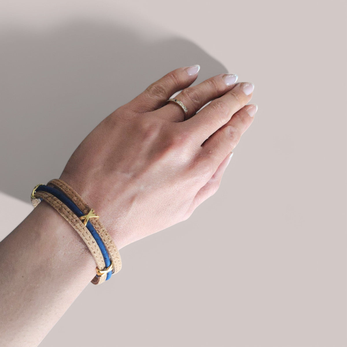 Bracelet en Liège Naturel Livie, doré  Karmyliege