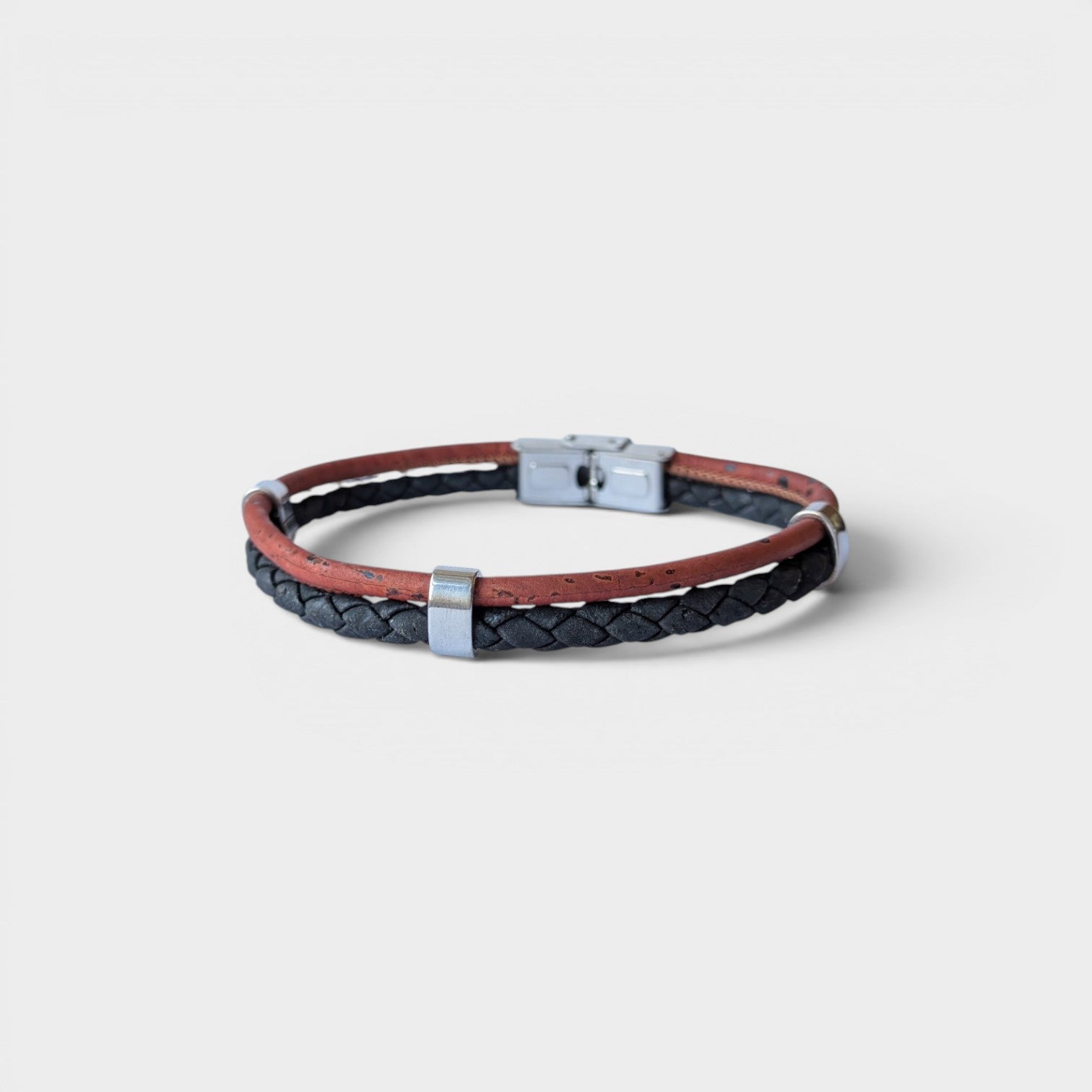 Bracelet vegan en liège tressé, Jules