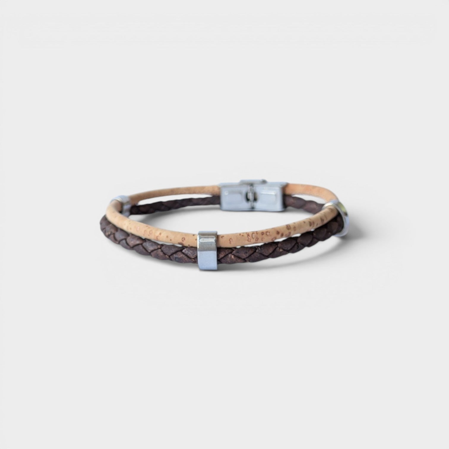 Bracelet vegan en liège tressé, Jules