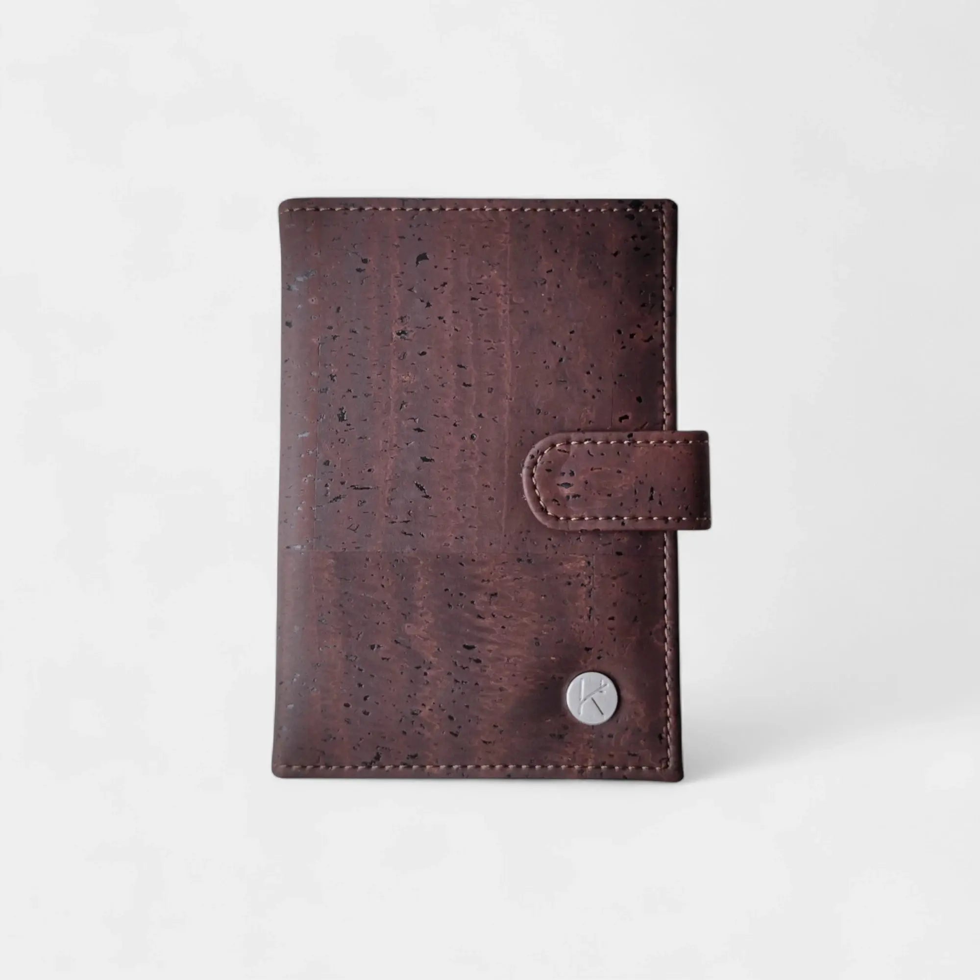 Porte documents vegan- passeport & cartes, Swan  Karmyliege Liège marron