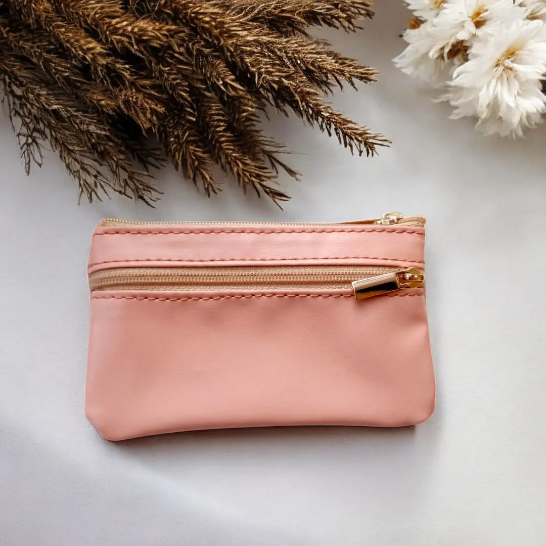 Porte-monnaie vegan en cuir de cactus saumon  Karmyliege