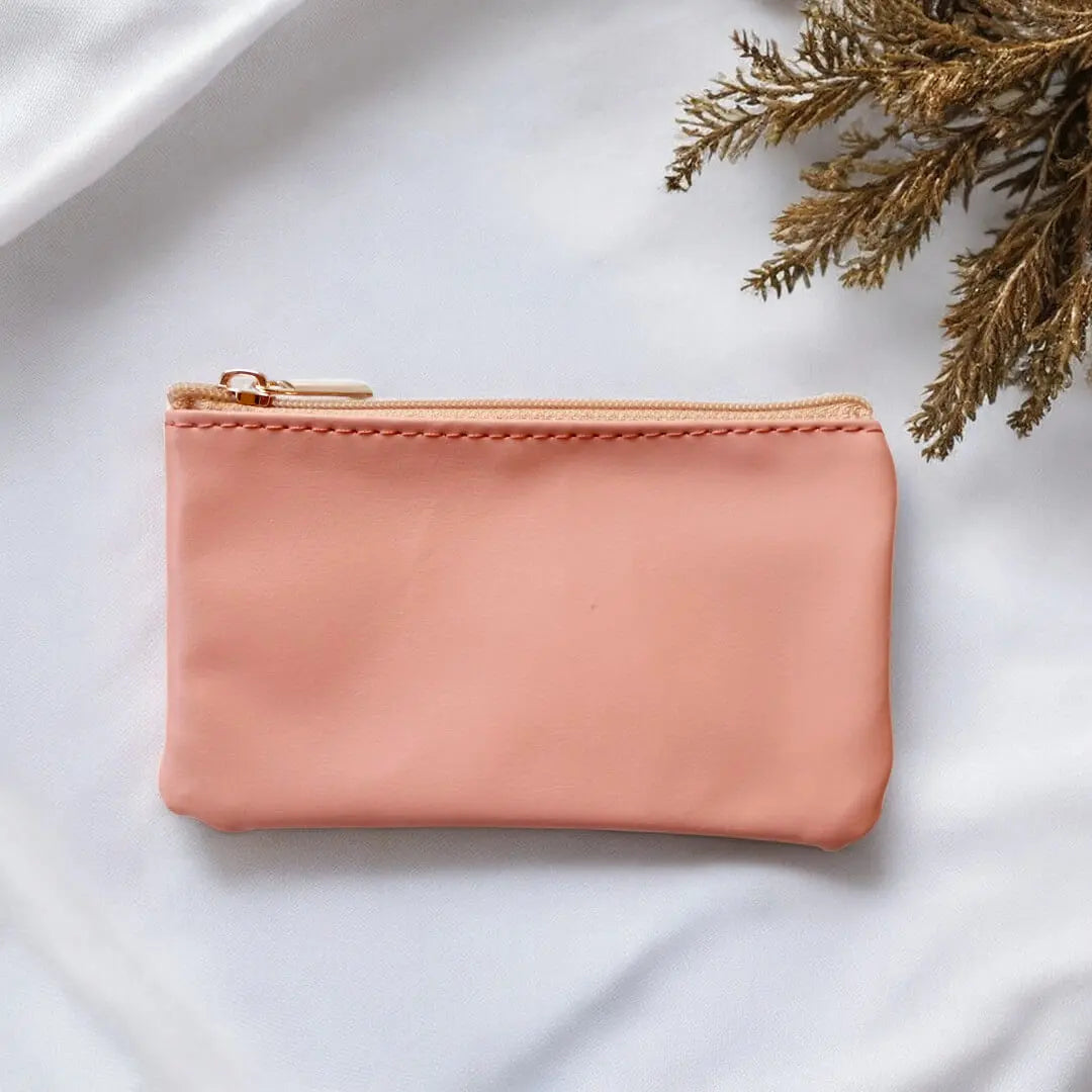 Porte-monnaie vegan en cuir de cactus saumon  Karmyliege