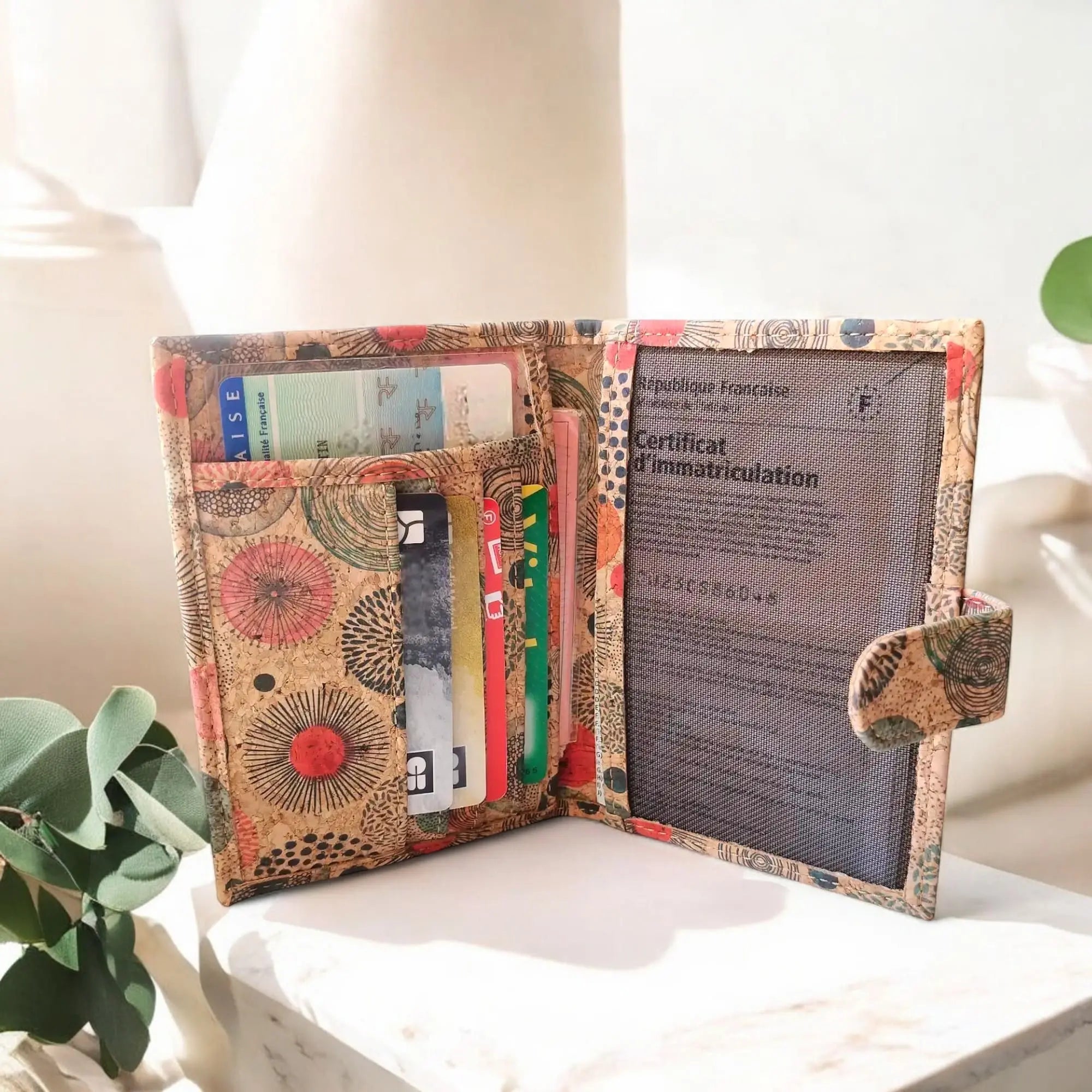 Porte-papiers et passeport en liège, Swan  Karmyliege