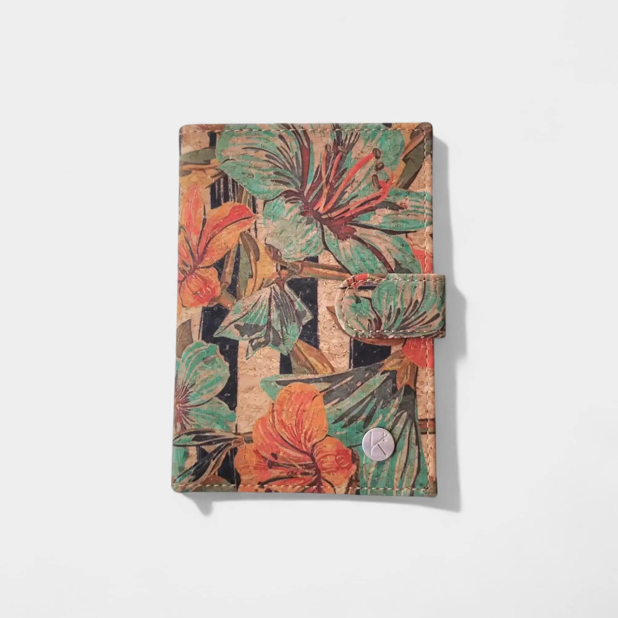 Porte-papiers et passeport en liège, Swan  Karmyliege Fleurs