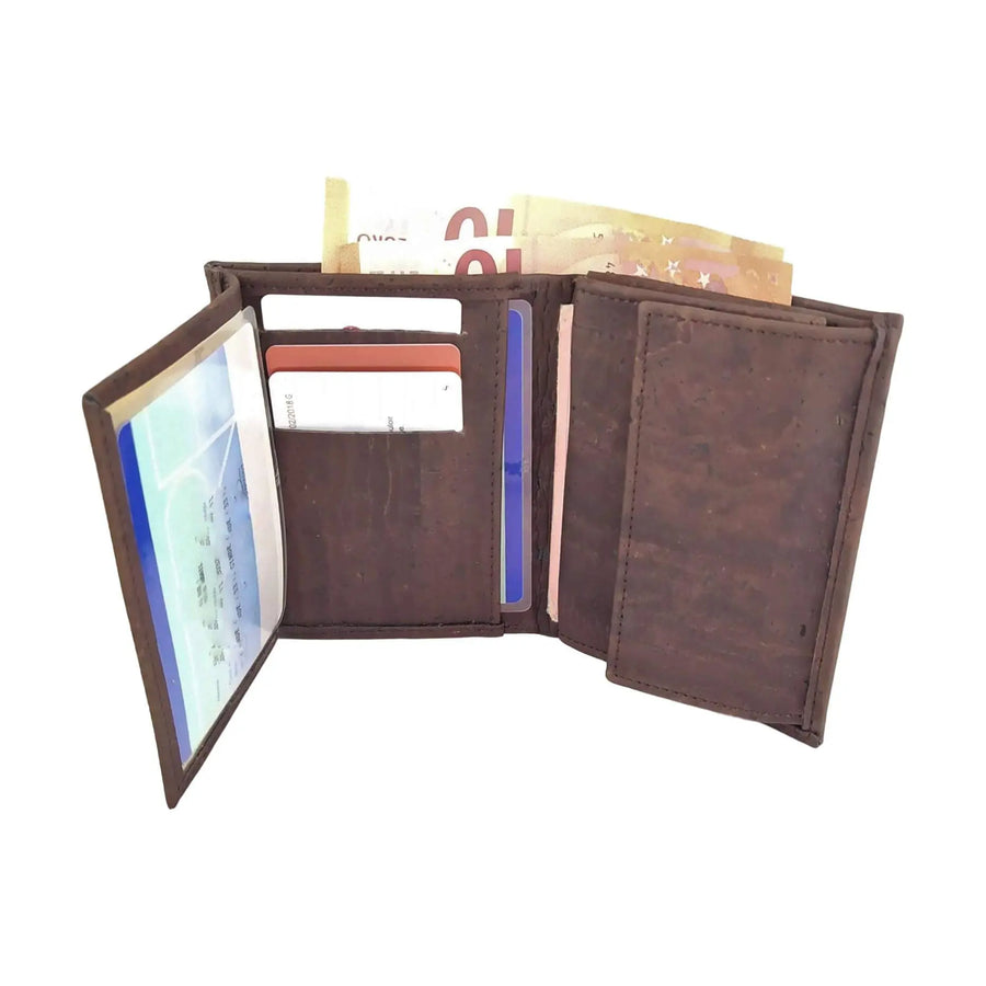 Portefeuille en liège vertical avec volet, Sam - Karmyliege Portefeuilles et pinces à billets
