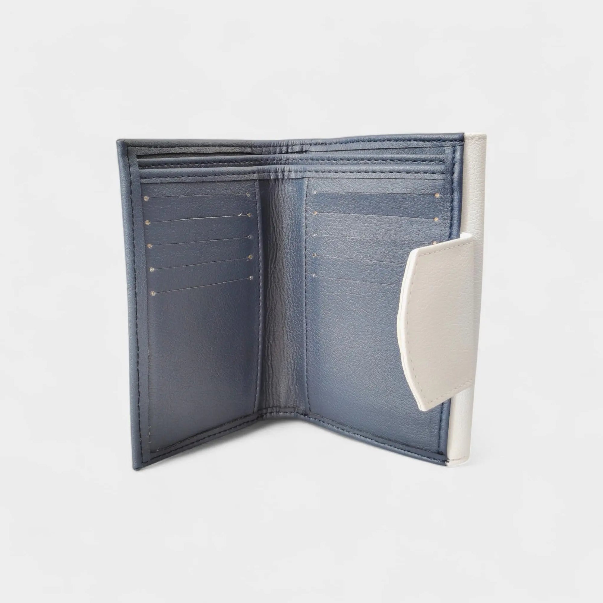 Portefeuille vegan en liège ou peau de pomme, Tiffany bleu-nuit  Karmyliege